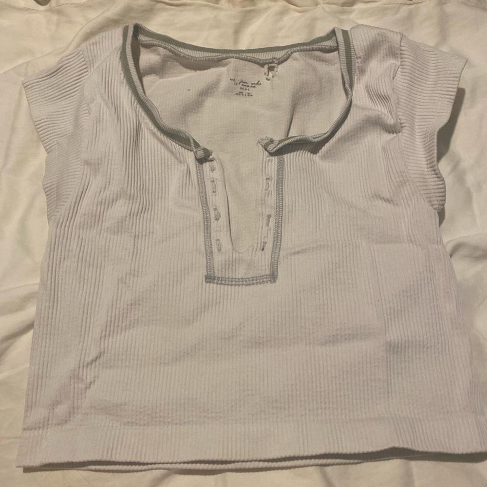 Urban Outfitters Gray Polo Crop Tee